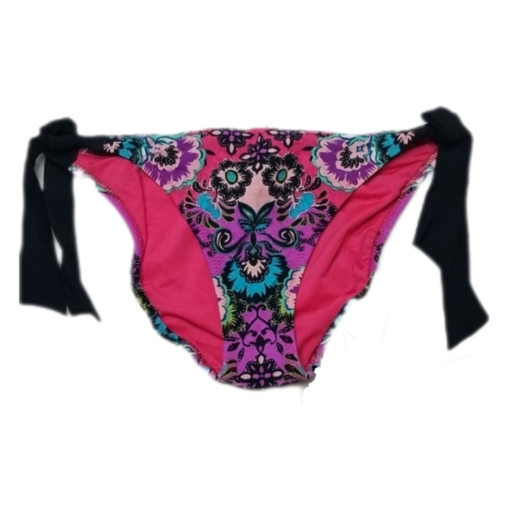 Nanette Lepore Swim Paisley Side Tie Bikini Bottom Small